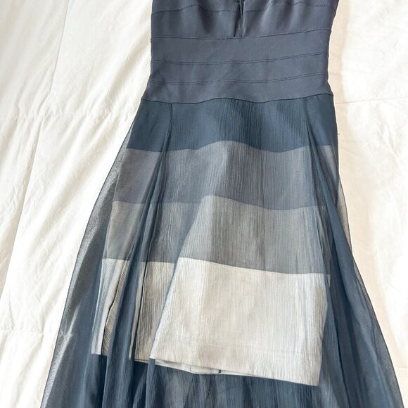 BCBGMAXAZRIA Alai Black Silk Bandage Illusion Mesh Maxi Dress Sleeveless Size S - Picture 7 of 12
